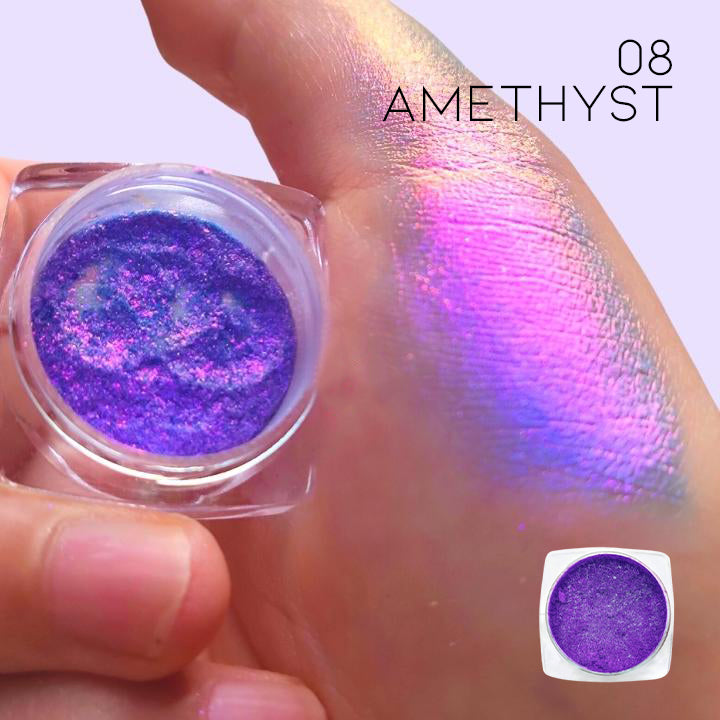 Color Reflect Multichrome Eyeshadow Powder Make-up Every Day And Night 08 Amethyst 1PC 