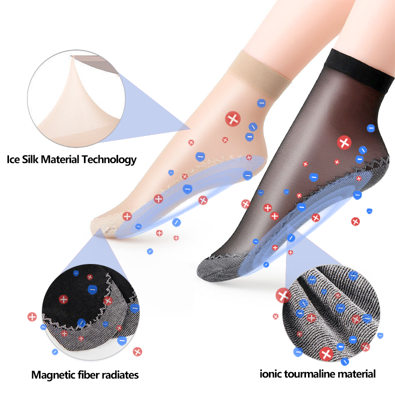 Fivfivgo™ Tourmalin Ionen Magnetische Faser Eis Seide Socken