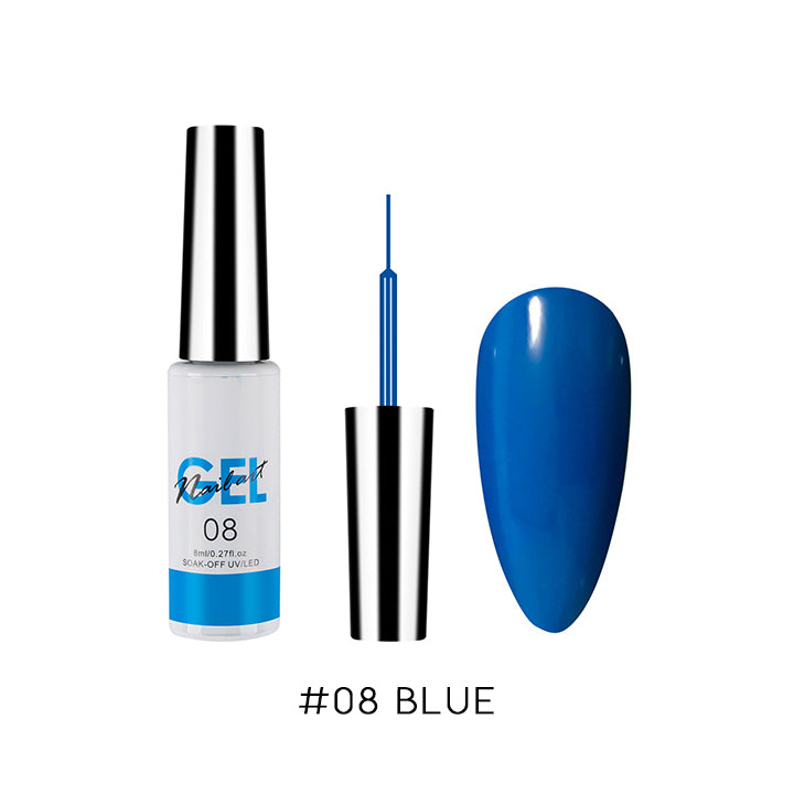 Easy Nail Art Gel Liner Nail Every Day And Night 08 Blue 