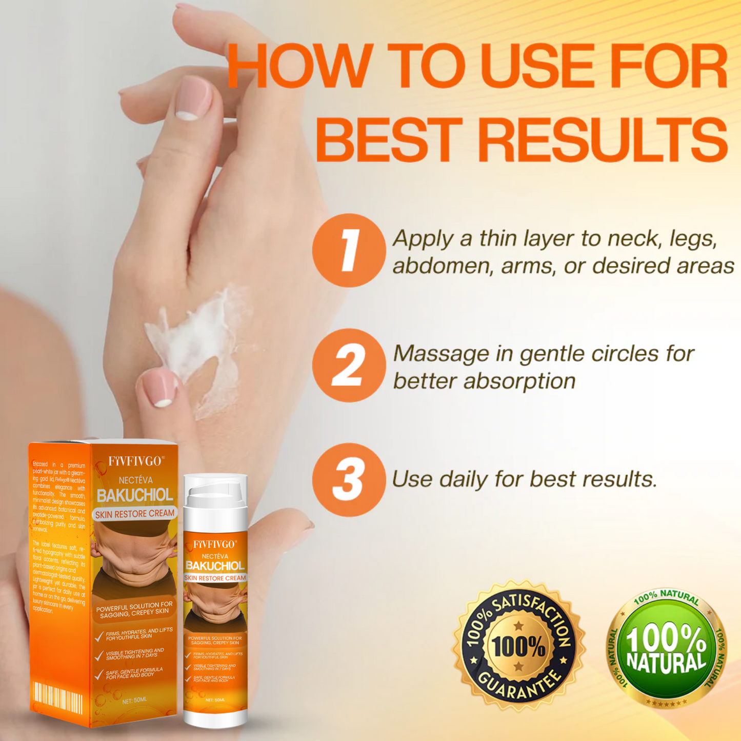 Fivfivgo® Nectéva Bakuchiol Skin Restore Cream (Anti-aging, Hydrating, Skin Firming & Lifting)