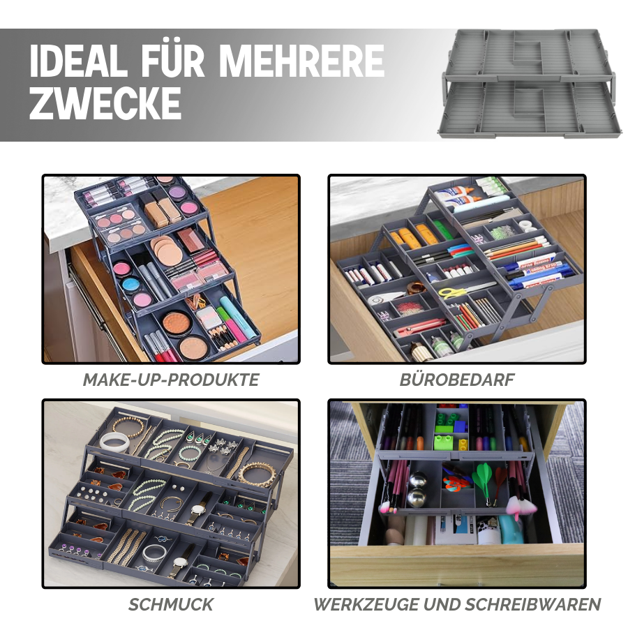 Mehrstufiger Smart Schubladenorganisator