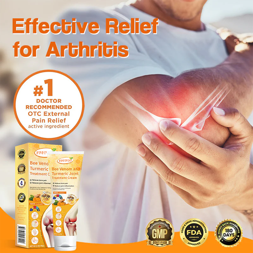 Fivfivgo™ Bee Venom and Turmeric Joint Treatment Cream (Specialized in relieving orthopedic discomfort and arthritis pain)