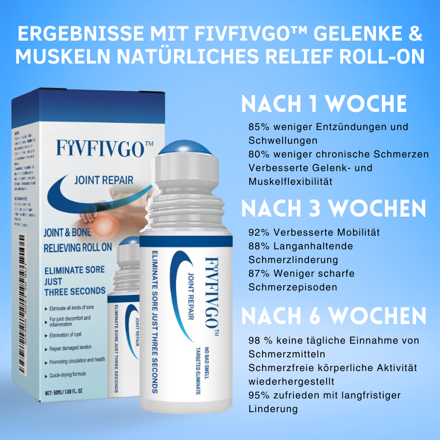 Fivfivgo™ Gelenke & Muskeln Natürliches Relief Roll-On bei chronischen Schmerzen, Entzündungen und Schwellungen