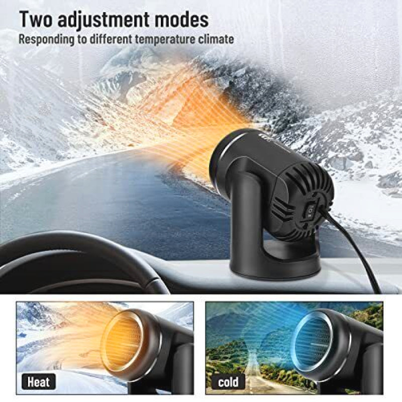 Fivfivgo™ Réchauffeur de voiture Portable Rotatif à 360° pour un déneigement Facile