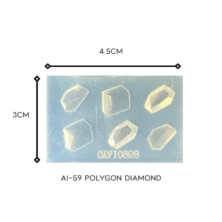 3D Nail Art Silicone Mold Nail Every Day And Night AI-59 Polygon Diamond 