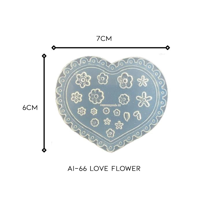 3D Nail Art Silicone Mold Nail Every Day And Night AI-66 Love Flower 