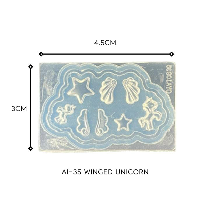 3D Nail Art Silicone Mold Nail Every Day And Night AI-35 Winged Unicorn 