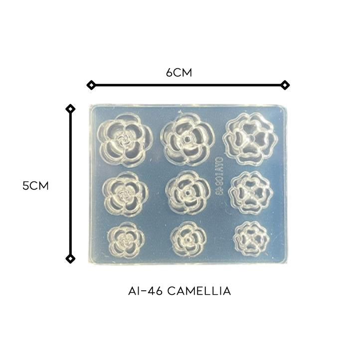 3D Nail Art Silicone Mold Nail Every Day And Night AI-46 Camellia 