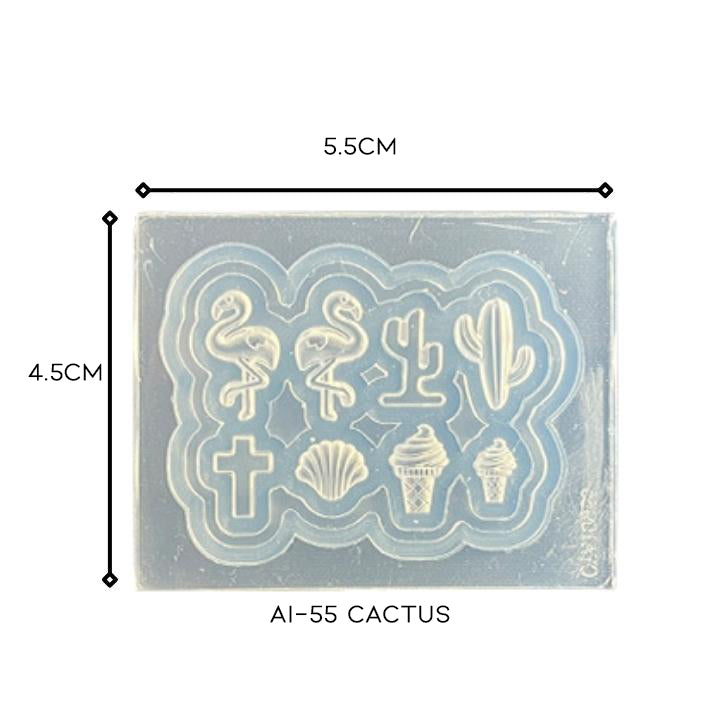 3D Nail Art Silicone Mold Nail Every Day And Night AI-55 Cactus 
