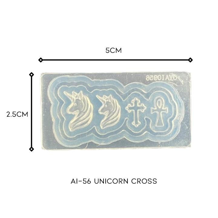 3D Nail Art Silicone Mold Nail Every Day And Night AI-56 Unicorn Cross 