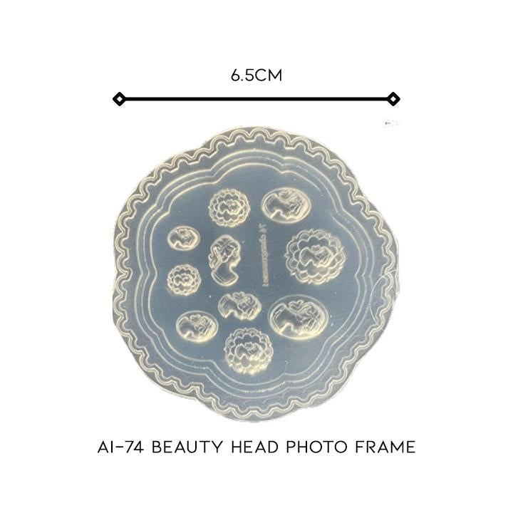 3D Nail Art Silicone Mold Nail Every Day And Night AI-74 Beauty Head Photo Frame 