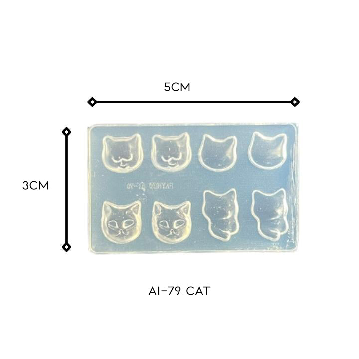 3D Nail Art Silicone Mold Nail Every Day And Night AI-79 Cat 