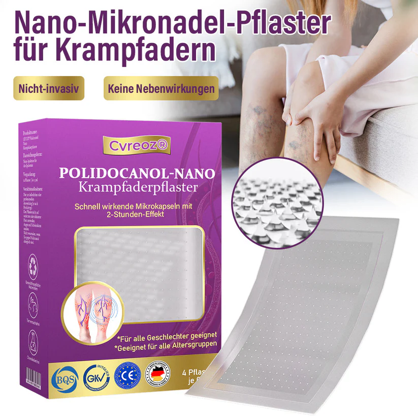 Cvreoz® Polidocanol-Nano-Pflaster gegen Krampfadern👩🏼‍⚕️Empfohlen von der Deutschen Gesellschaft für Phlebologie (DGP)🛡️💪