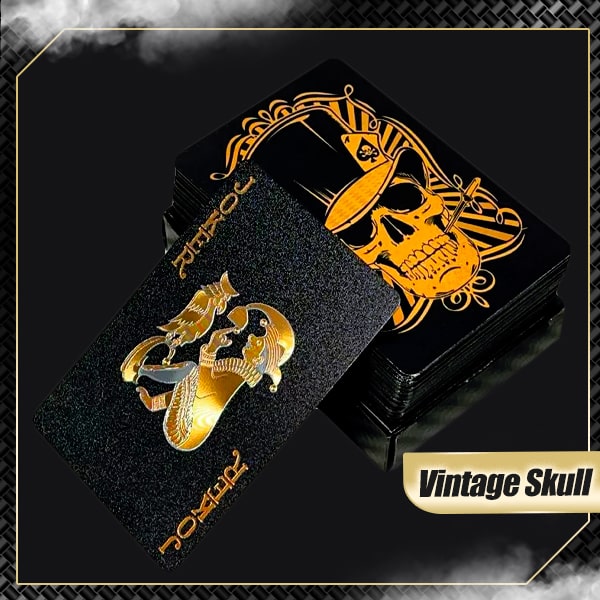 Schwarze goldene Luxe-Spielkarten