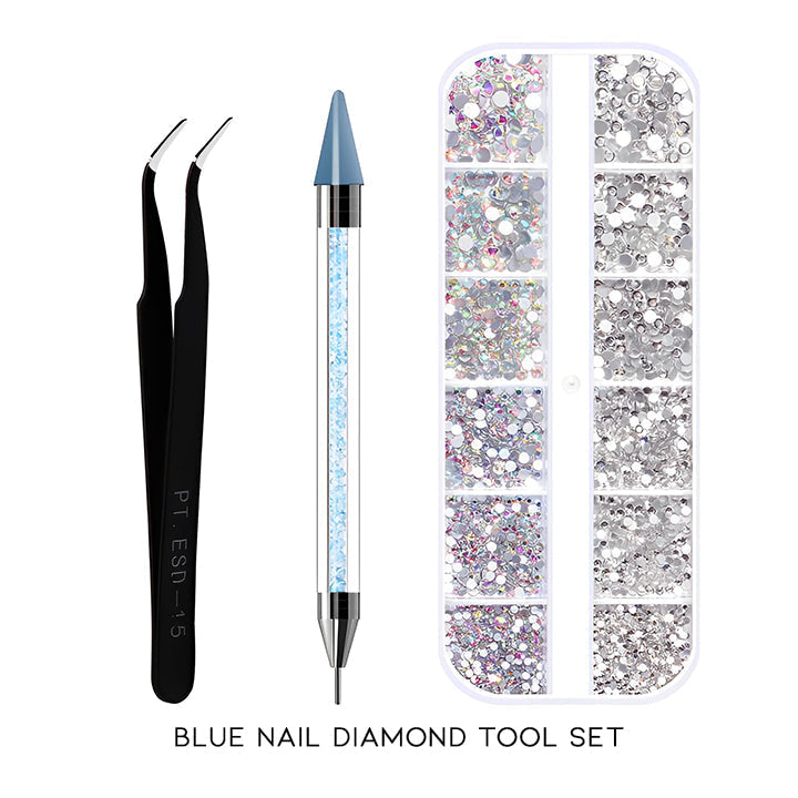 Perfect Stick-On Nail Diamond Tool Set Nail Every Day And Night Blue 