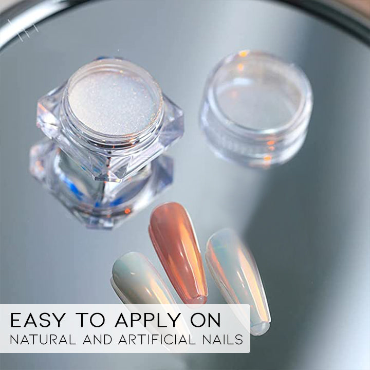 Pearl Nail Art White Wedding Nail Chrome Powder Nail Every Day And Night 