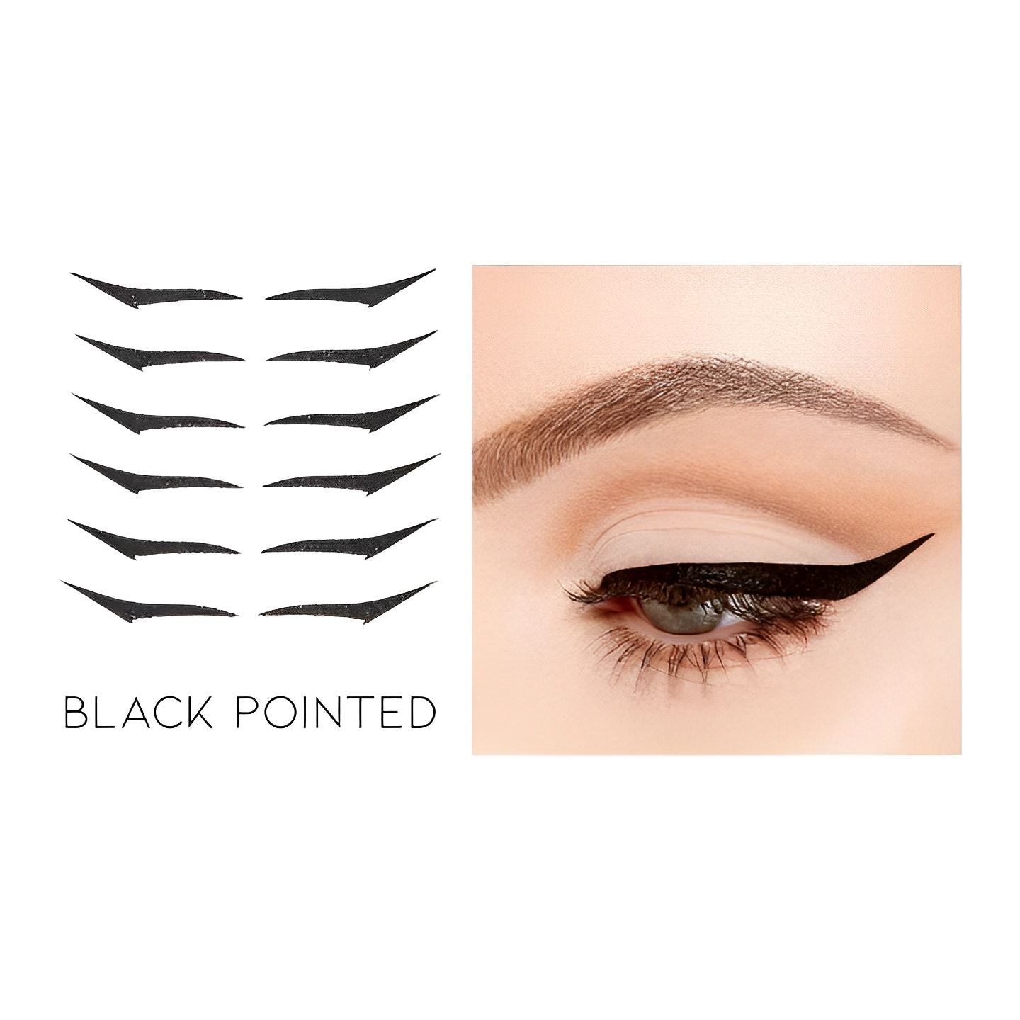 Reusable Instant Stick-On Glitter Eyeliner Make-up Every Day And Night Black Pointed 1 pc 