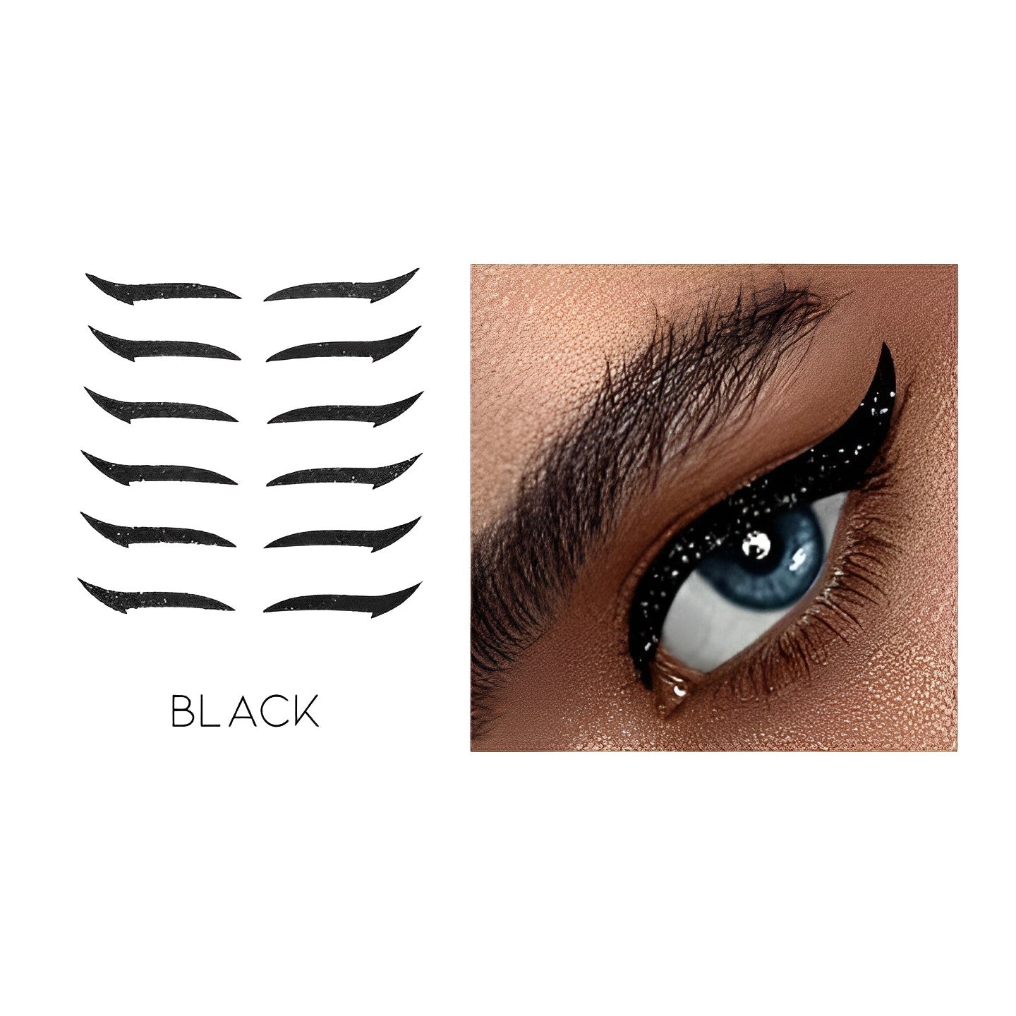 Reusable Instant Stick-On Glitter Eyeliner Make-up Every Day And Night Black 2 pcs (40% OFF) $10.00 each 