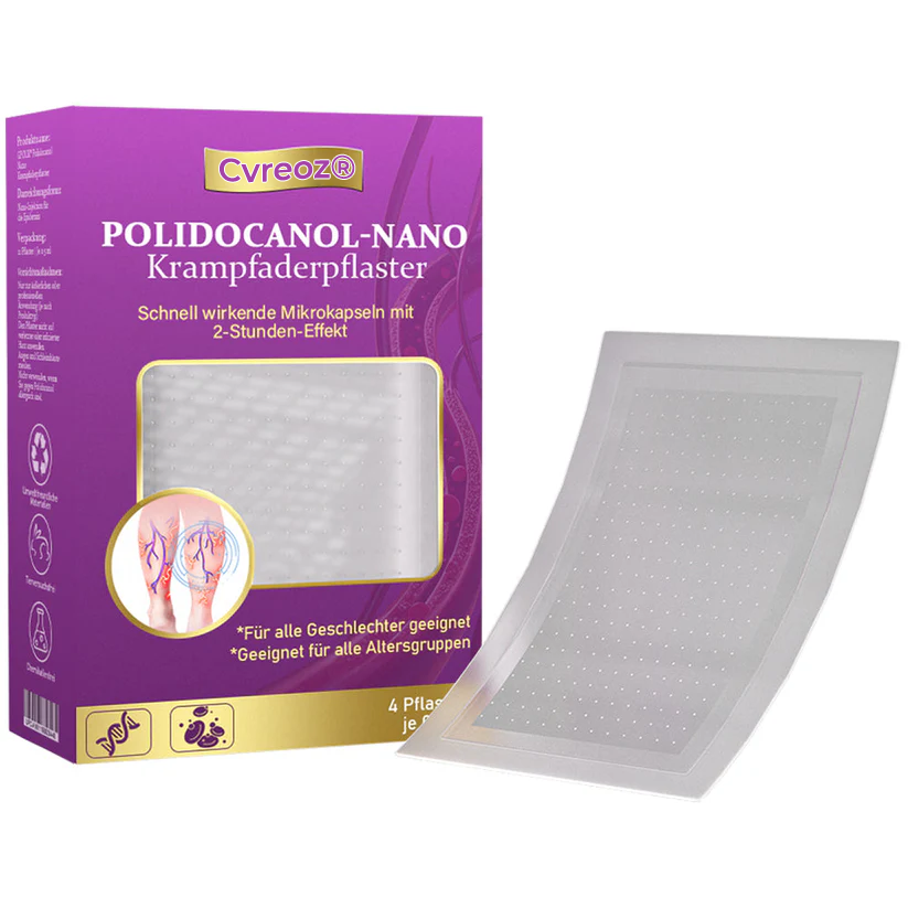 Cvreoz® Polidocanol-Nano-Pflaster gegen Krampfadern👩🏼‍⚕️Empfohlen von der Deutschen Gesellschaft für Phlebologie (DGP)🛡️💪