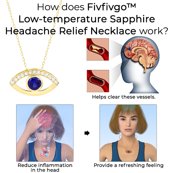 Fivfivgo™ Niedrigtemperatur-Saphir-Halskette gegen Kopfschmerzen