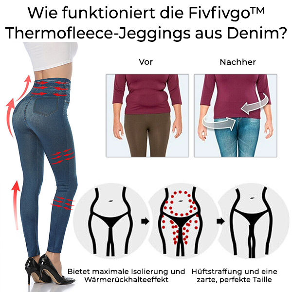 Fivfivgo™ Thermofleece-Jeggings aus Denim