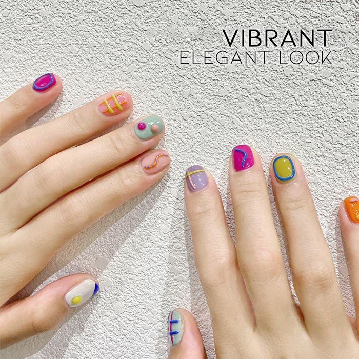 3D Korean Style Nail Gel Nail Every Day And Night 