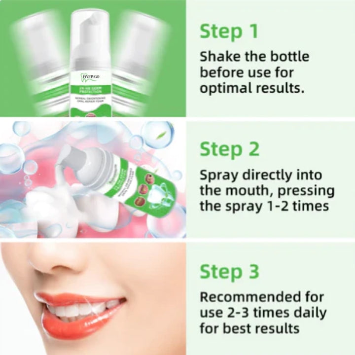 Fivfivgo™ Mousse réparatrice orale éclaircissante à base de plantes