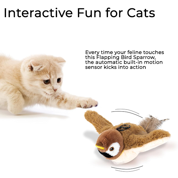 Cat Toys Flapping Bird Sparrow