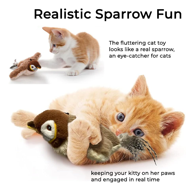 Cat Toys Flapping Bird Sparrow