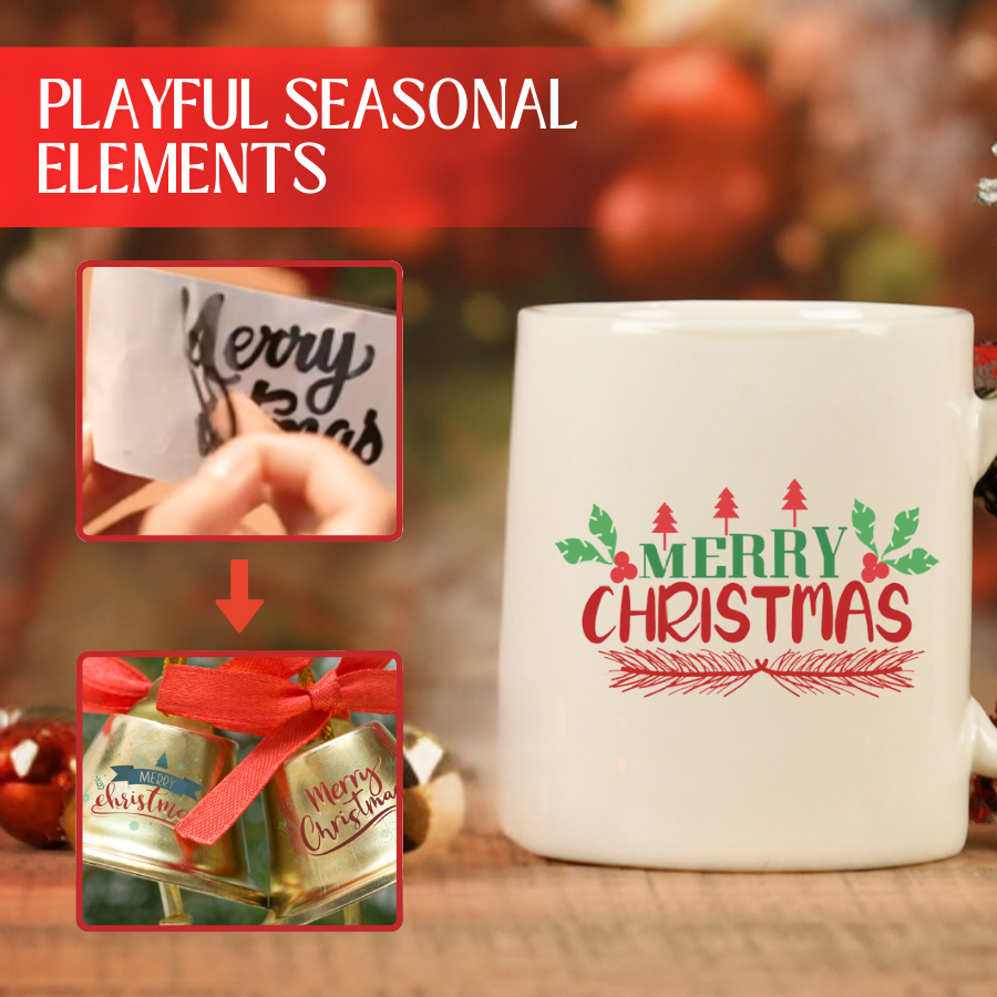 Christmas Rub-on Crystal Stickers