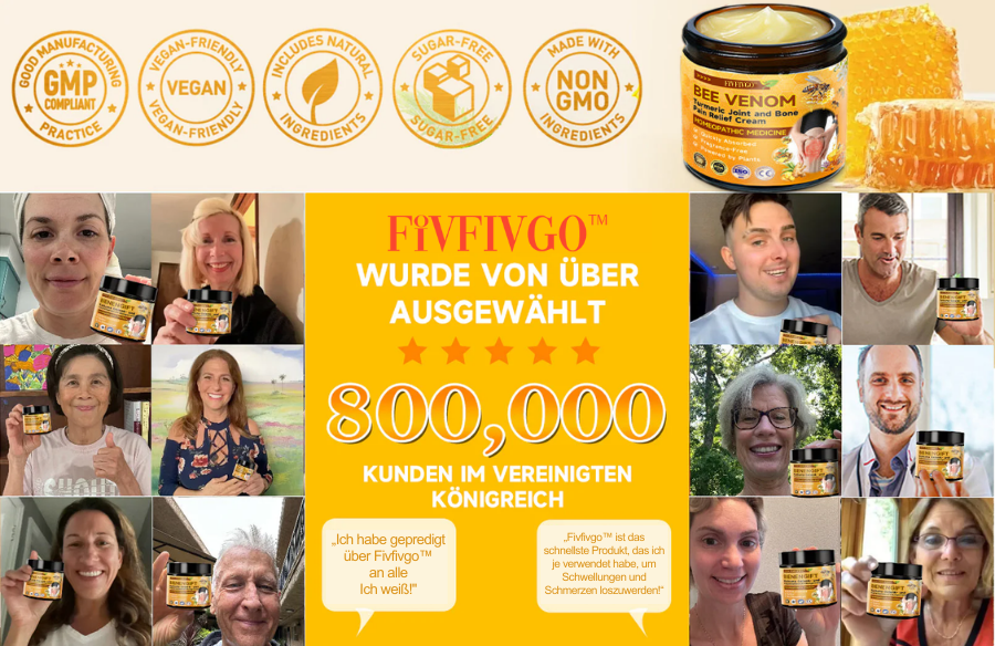Fivfivgo™ Bienengift- und Kurkuma-Gelenk- und Knochenschmerzlinderungscreme (Spezialisiert auf Gelenk- und Arthritisbeschwerden & empfohlen von der AAOS)
