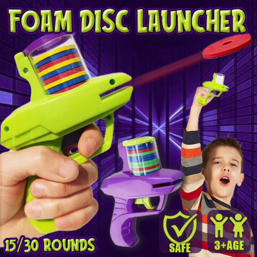 Flying saucer foam disk launcher