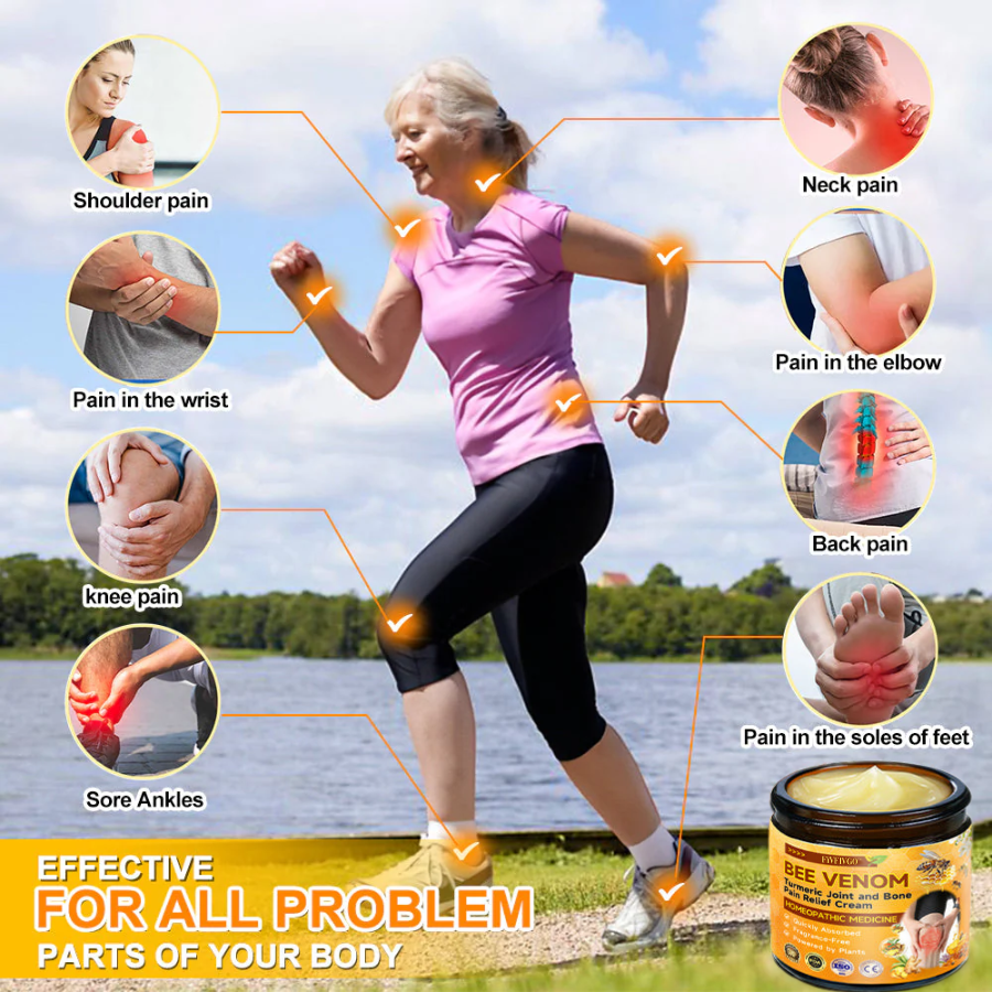 Fivfivgo™ Bee Venom and Turmeric Joint and Bone Pain Relief Cream (Specialized in Joint and Arthritis Pain & Recommended by AAOS)
