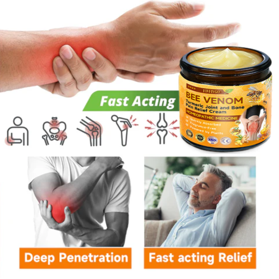 Fivfivgo™ Bee Venom and Turmeric Joint and Bone Pain Relief Cream (Specialized in Joint and Arthritis Pain & Recommended by AAOS)