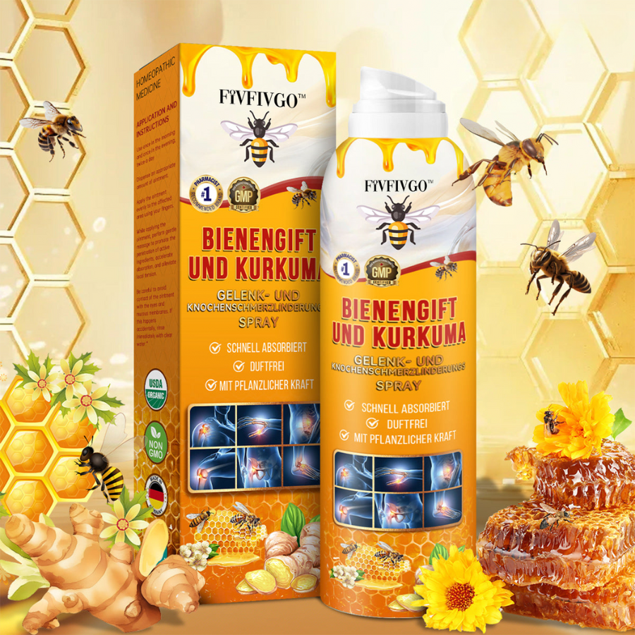 Fivfivgo™ Bienengift- und Kurkuma-Gelenk- und Knochenschmerzlinderungs-Spray (Spezialisiert auf Gelenk- und Arthritisbeschwerden & empfohlen von der AAOS)