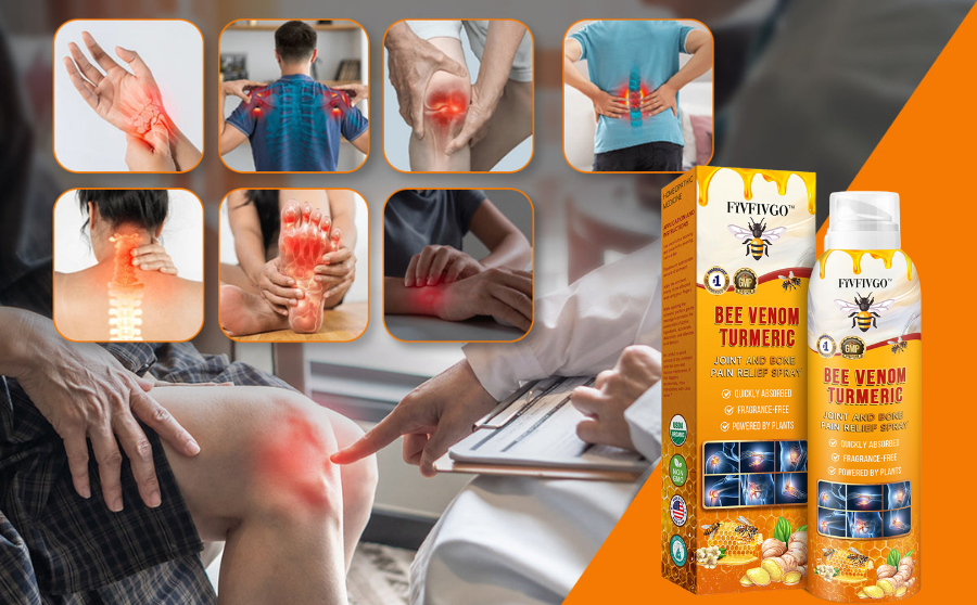 Fivfivgo® Bee Venom and Turmeric Joint and Bone Pain Relief Spray (Specialized in Joint and Arthritis Pain & Recommended by AAOS)
