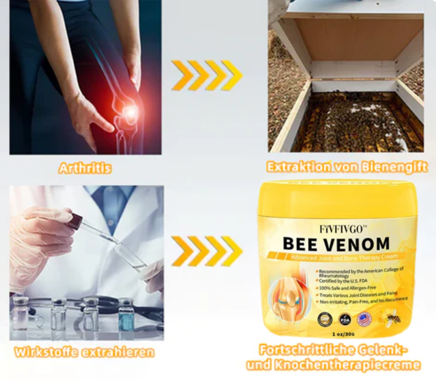 Fivfivgo™ Bienengift Fortgeschrittenes Gelenkt und Knochentherapie-Creme (Neuseeländischer Bienenextrakt - Spezialisiert auf orthopädische Erkrankungen und Arthritisschmerzen)