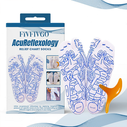 Fivfivgo™ AcuReflexology Erleichterung Chart Socken