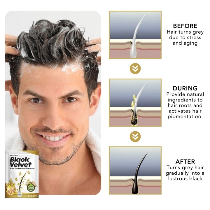 Fivfivgo™ BlackVelvet Cheveux Assombrissement Shampooing