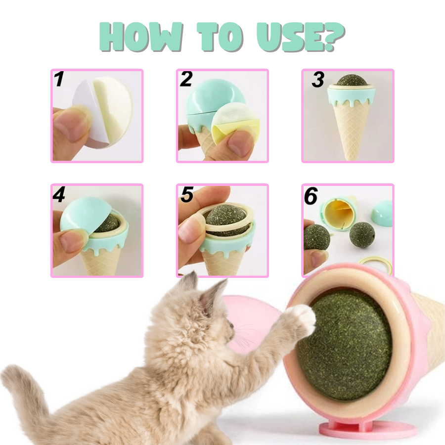 Icecream Catnip Ball Interactive Cat Toys