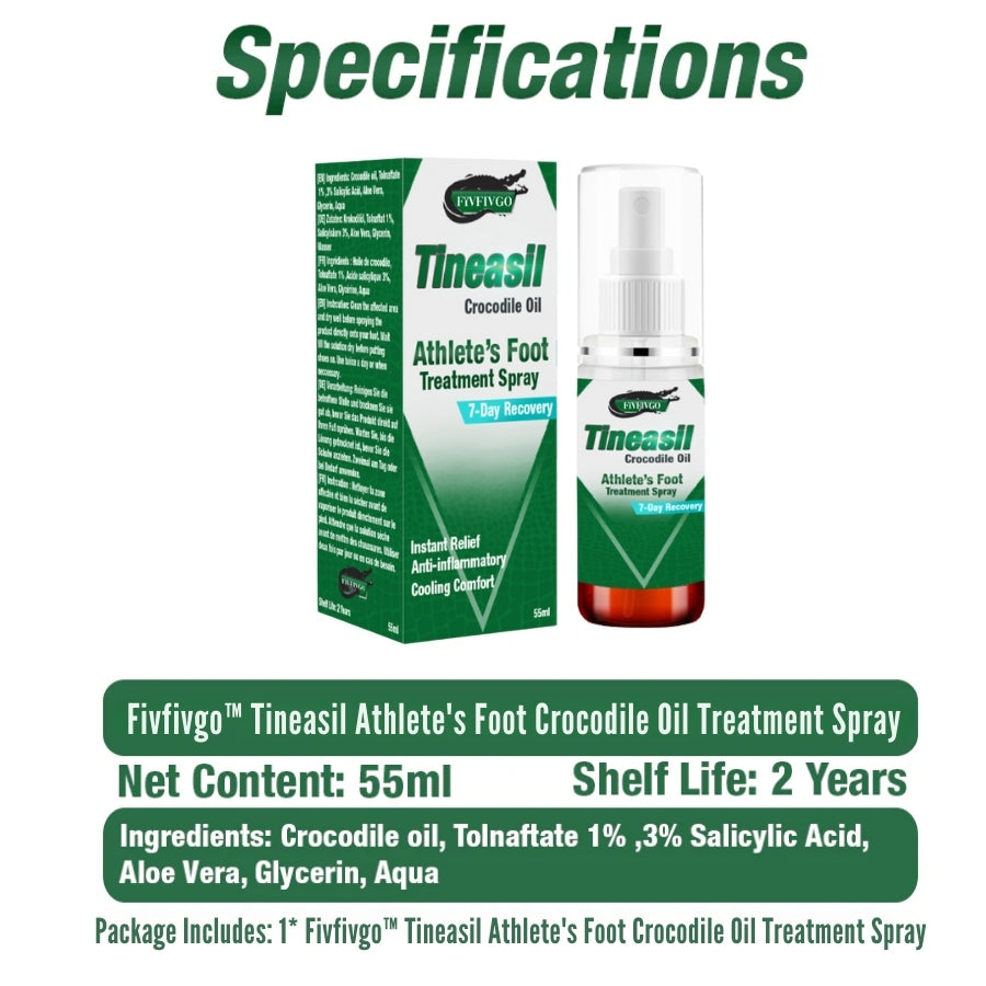 Fivfivgo™ Tineasil Athlete's Foot Crocodile Oil Treatment Spray