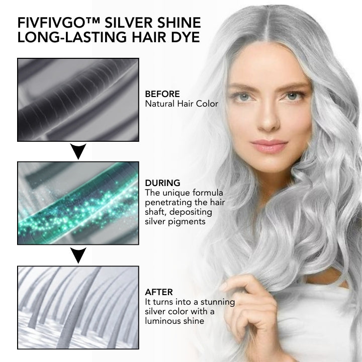 Fivfivgo™ Brillance argentée longue durée Teinture pour cheveux