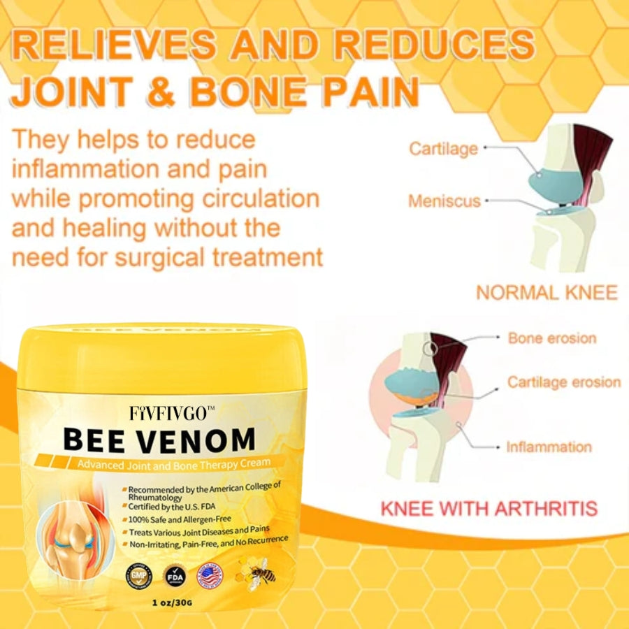 Fivfivgo™ Bee Venom Advanced Joint and Bone Therapy Cream (New Zealand Bee Extract - Specializes in Orthopedic Diseases and Arthritis Pain)