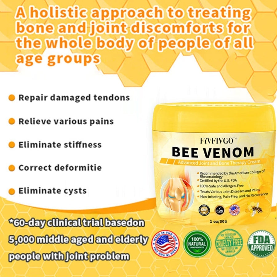Fivfivgo™ Bee Venom Advanced Joint and Bone Therapy Cream (New Zealand Bee Extract - Specializes in Orthopedic Diseases and Arthritis Pain)
