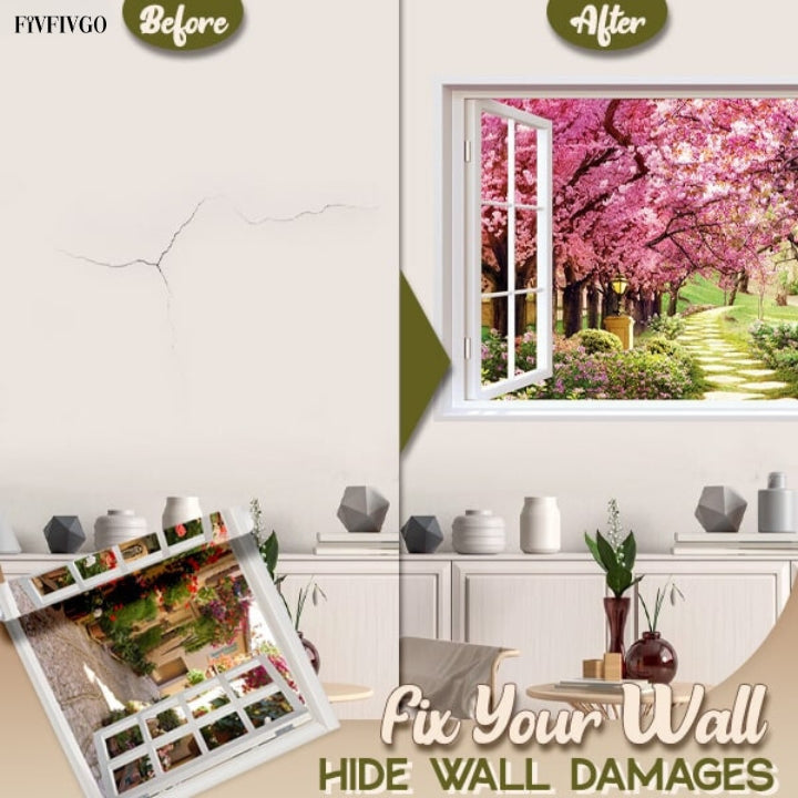 Fivfivgo™ Self-Adhesive 3D Window View Wall Sticker