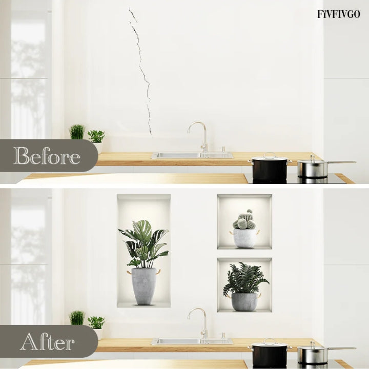Fivfivgo™ Self-Adhesive 3D Plant Wall Stickers