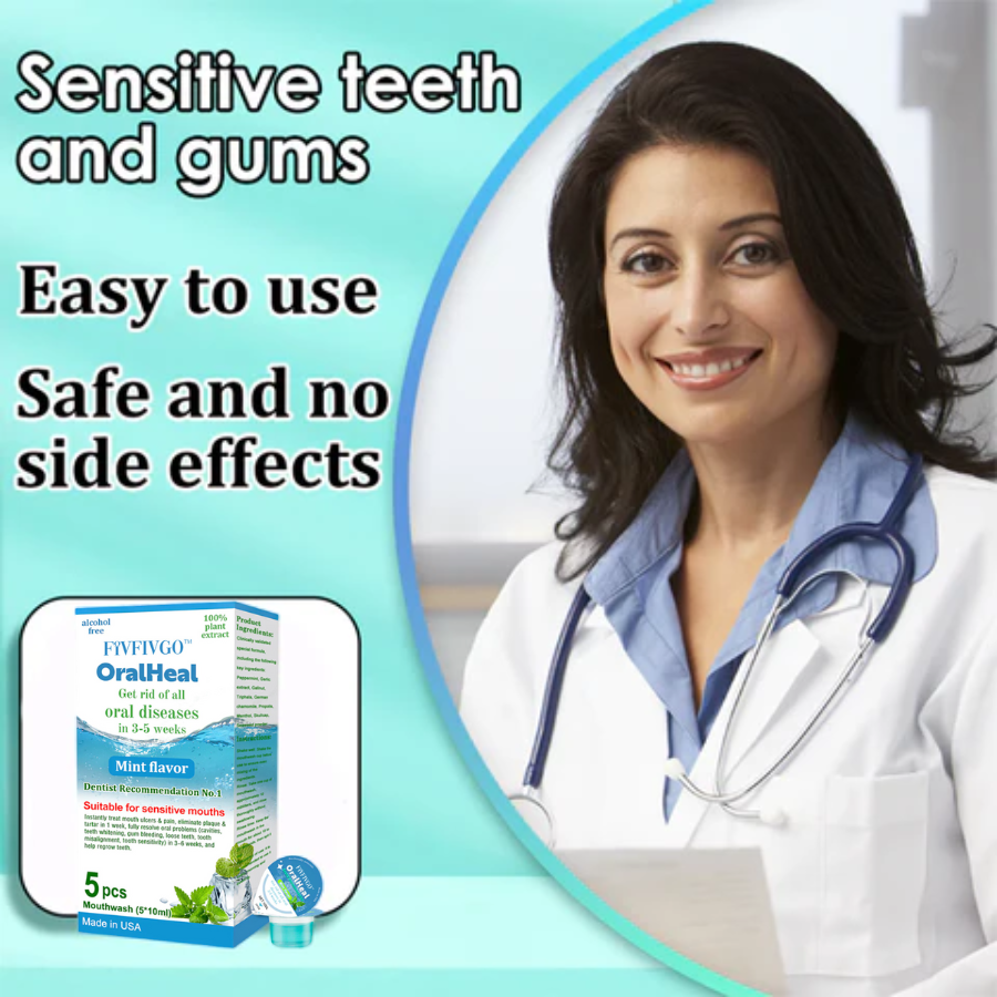 Fivfivgo™ OralHeal Mouthwash - removes calculus, whitens teeth, prevents and treats mouth ulcers, cavities, eliminates bad breath