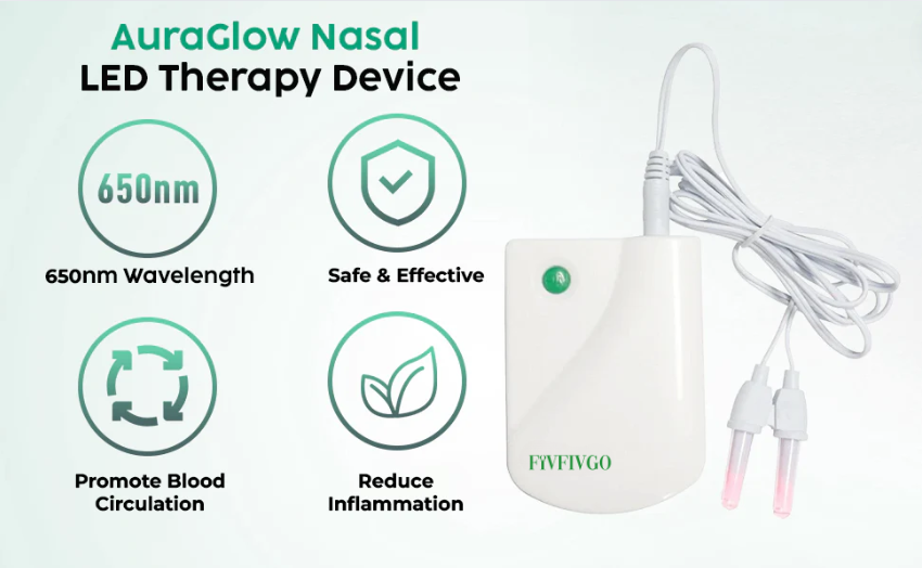 Fivfivgo™ AuraGlow Nasal LED Therapy Device