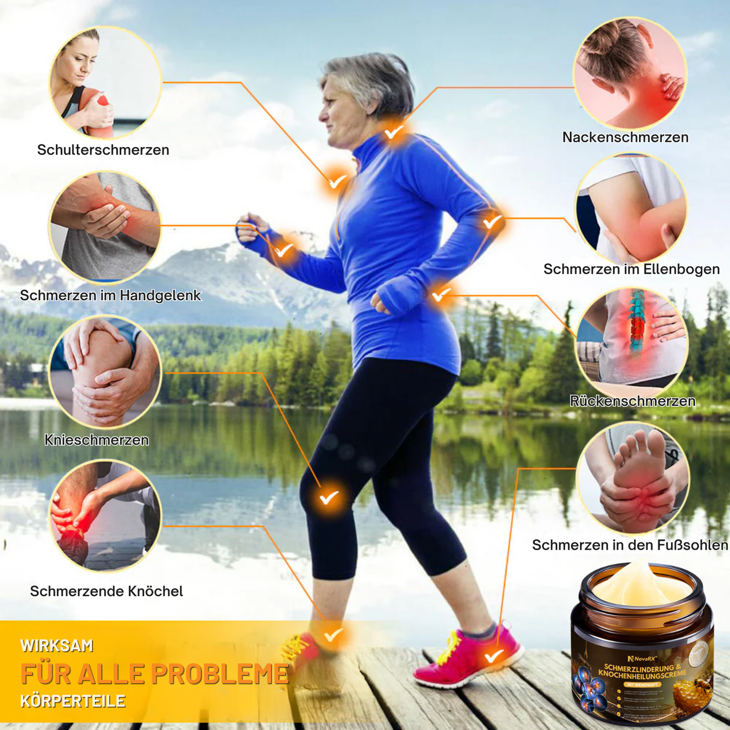 NovaRX® Schmerzlinderung & Knochenheilungscreme mit Bienengift