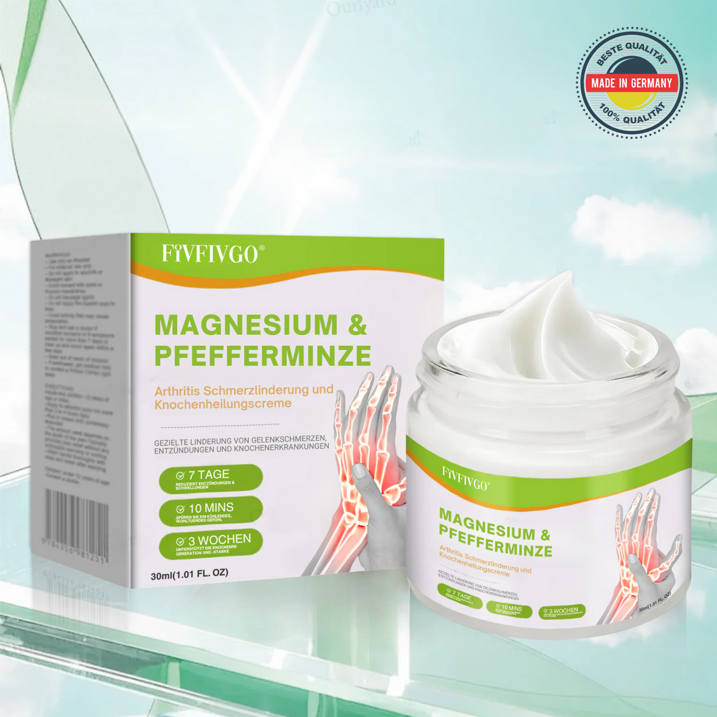 Fivfivgo® Magnesium & Pfefferminze Arthritis Schmerzlinderung und Knochenheilungscreme